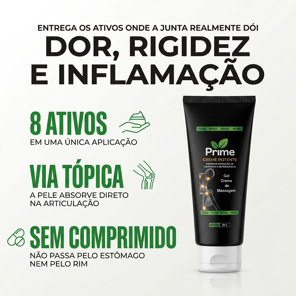 Dor, inflamação e circulação — 8 ativos, via plantar, sem comprimido