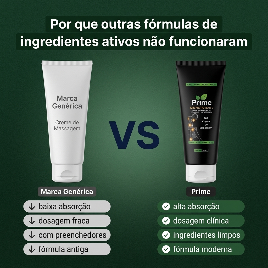 Por que Prime Creme Potente funciona onde anti-inflamatórios convencionais falham