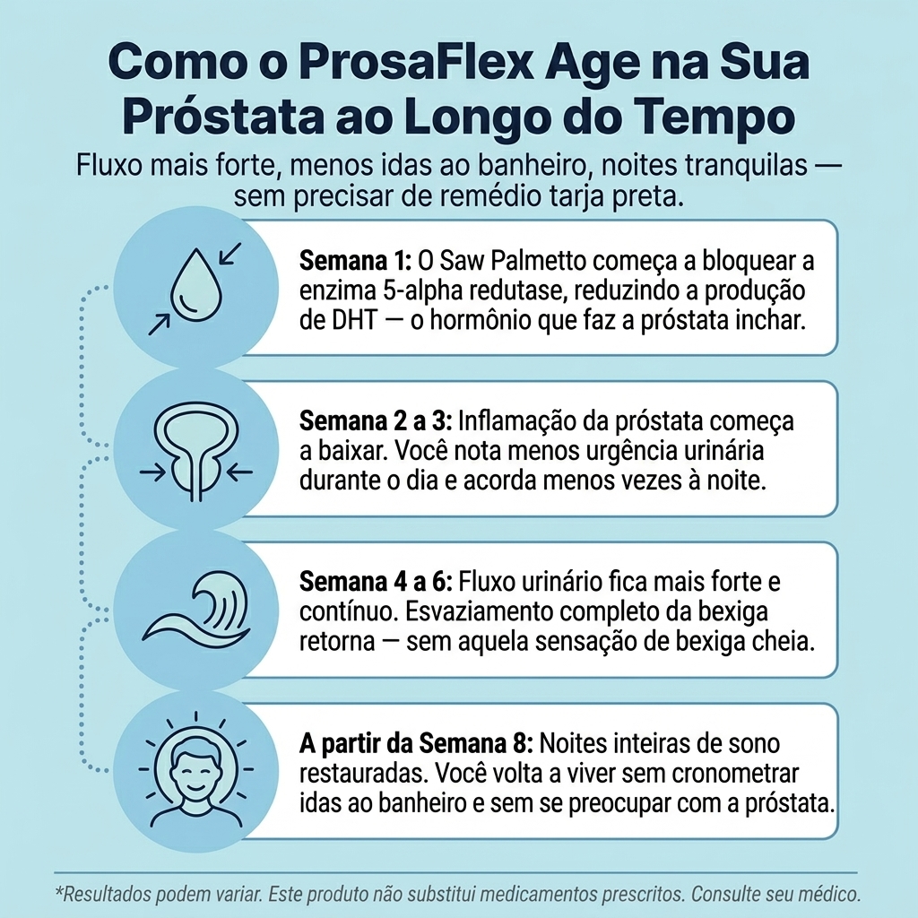 Como o ProsaFlex age na sua próstata ao longo do tempo