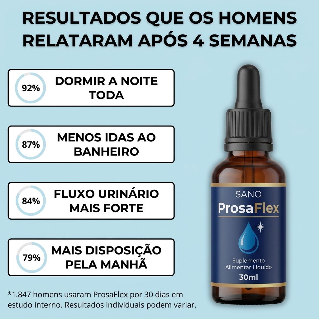 Resultados que os homens relataram após 4 semanas com ProsaFlex